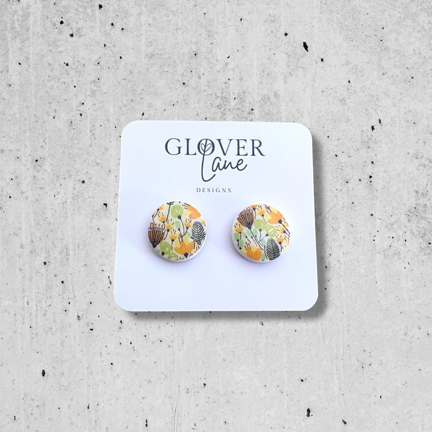Floral Round Stud
