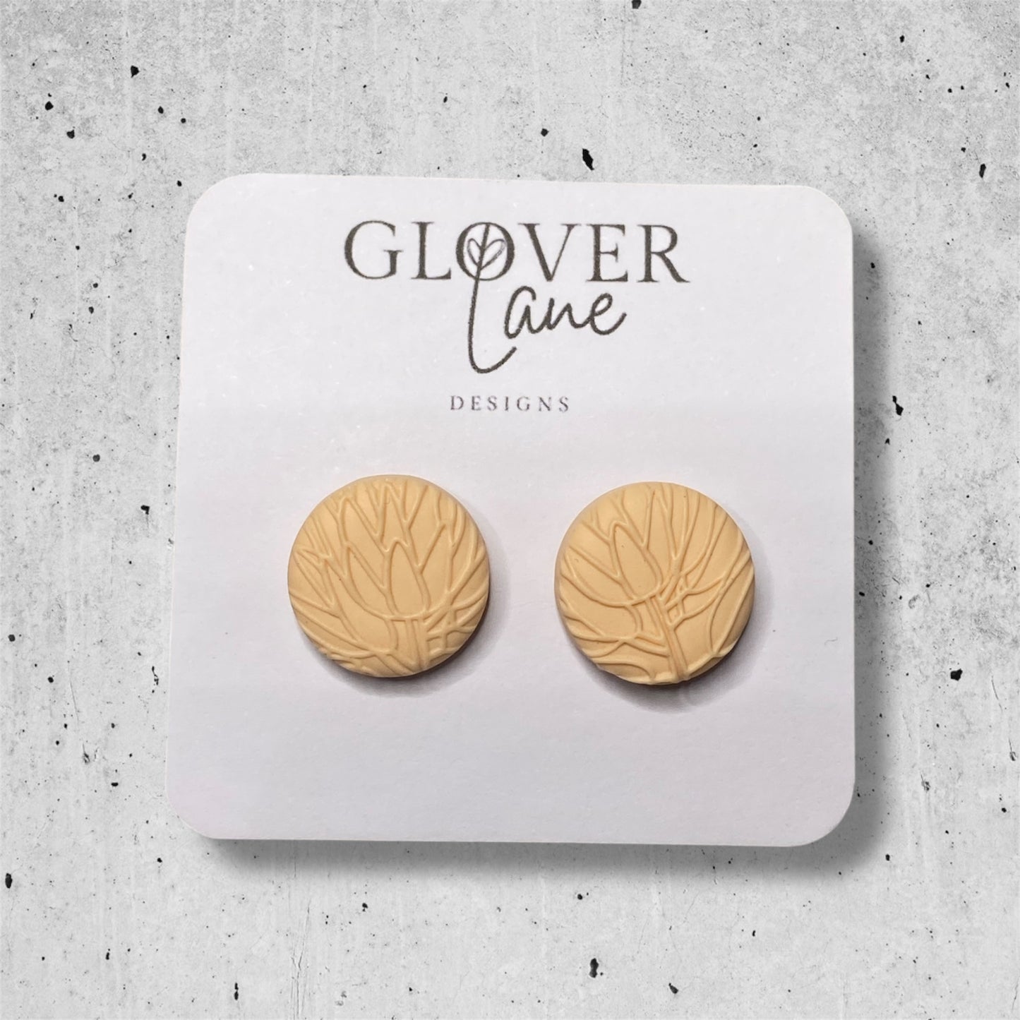 Banksia Embossed Round Stud