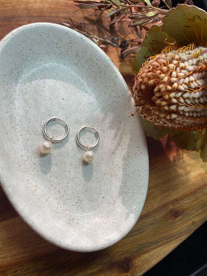 Freshwater Pearl Huggie Earrings