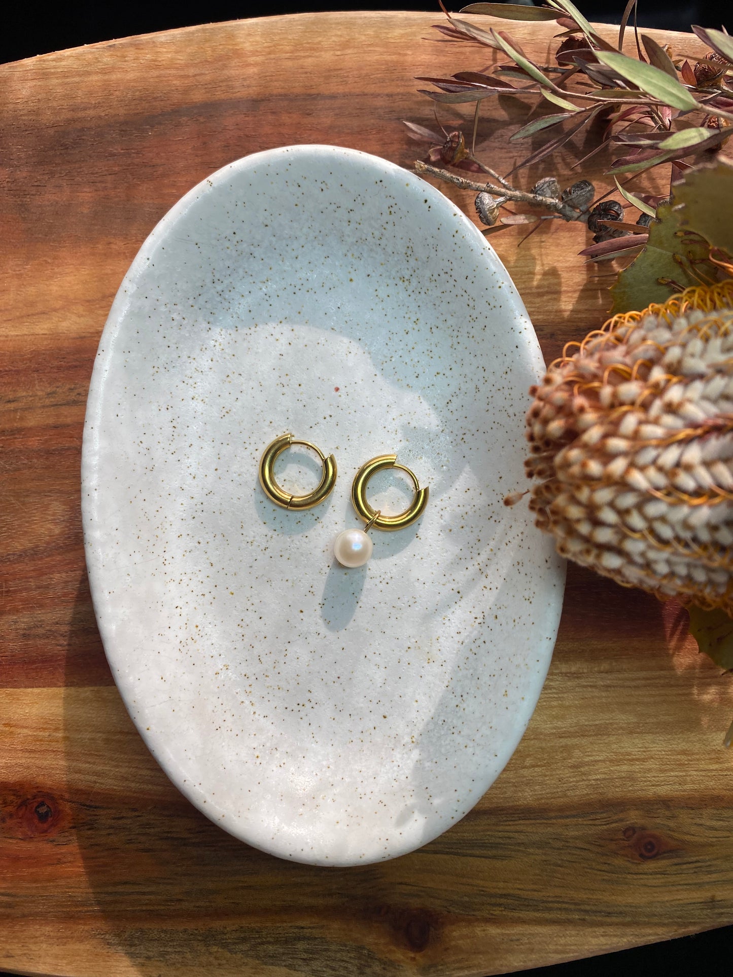 Freshwater Pearl Huggie Earrings