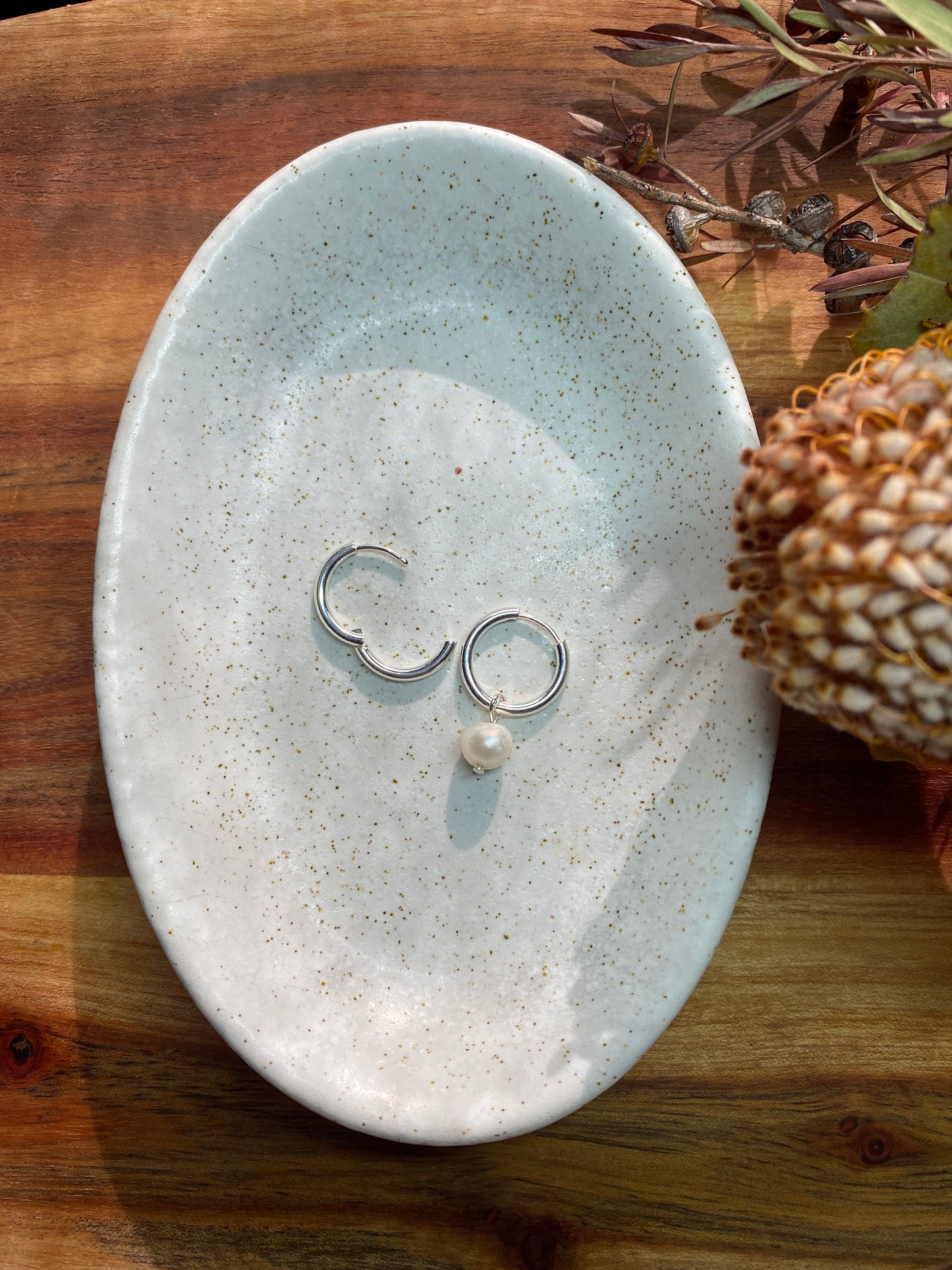 Freshwater Pearl Huggie Earrings
