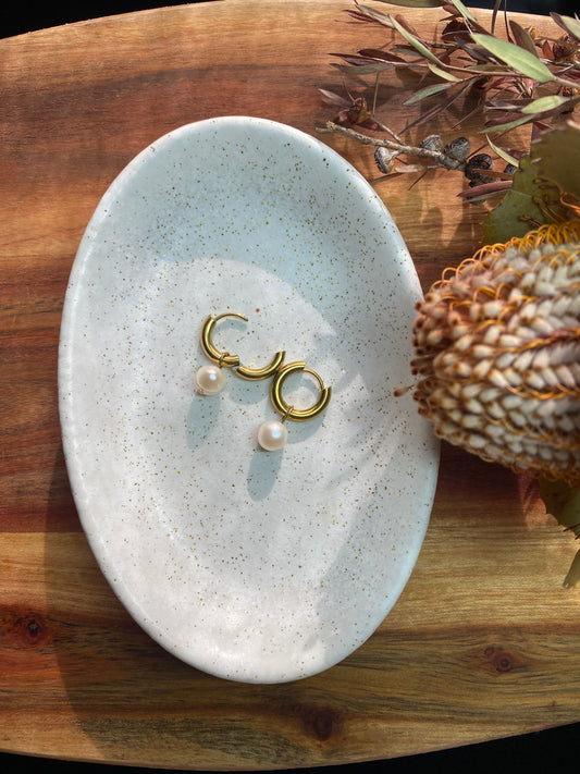 Freshwater Pearl Huggie Earrings