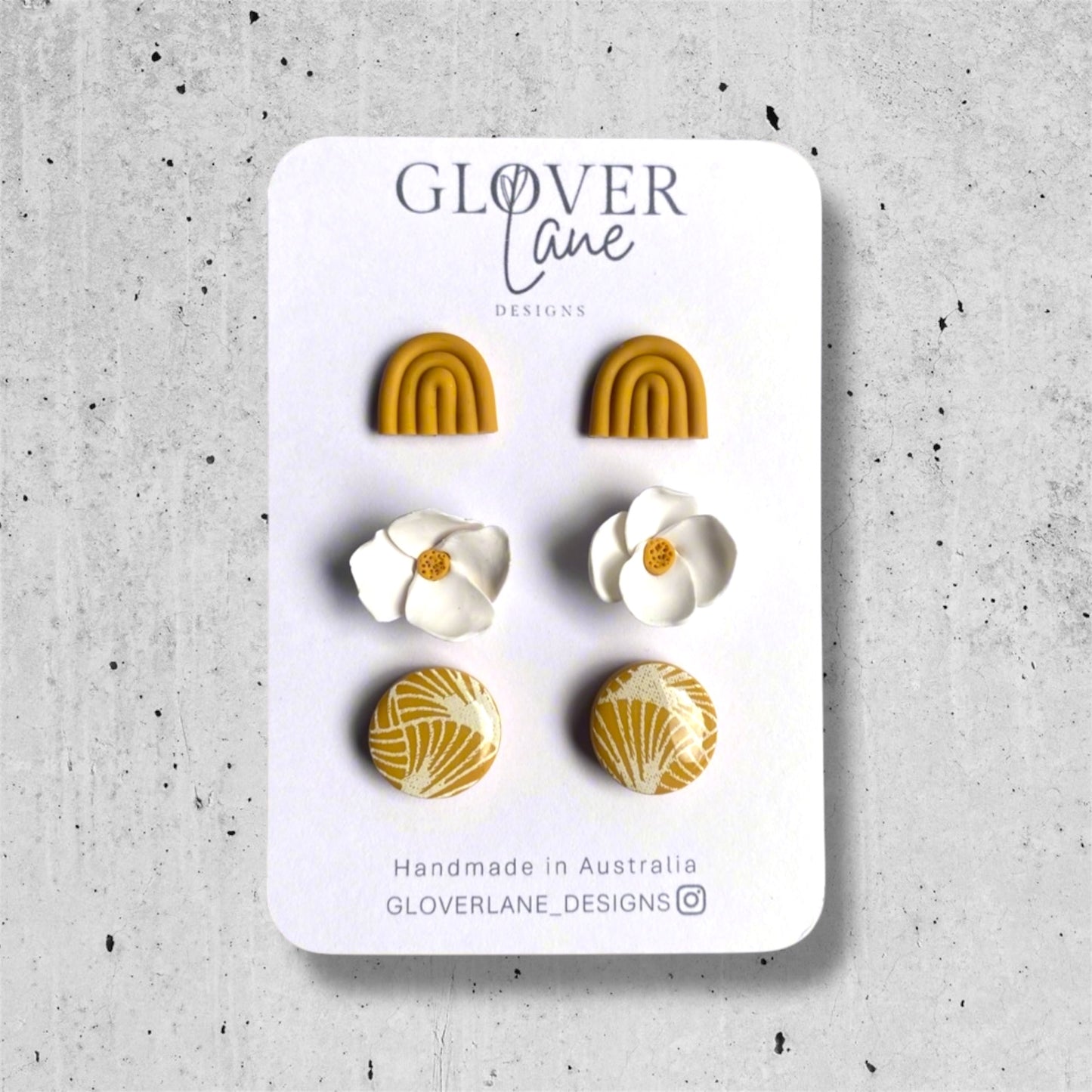 Floral Mustard Stud Pack