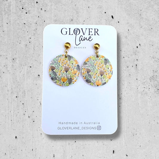 Floral Round Dangles