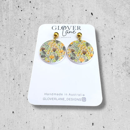 Floral Round Dangles