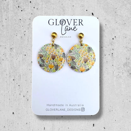 Floral Round Dangles