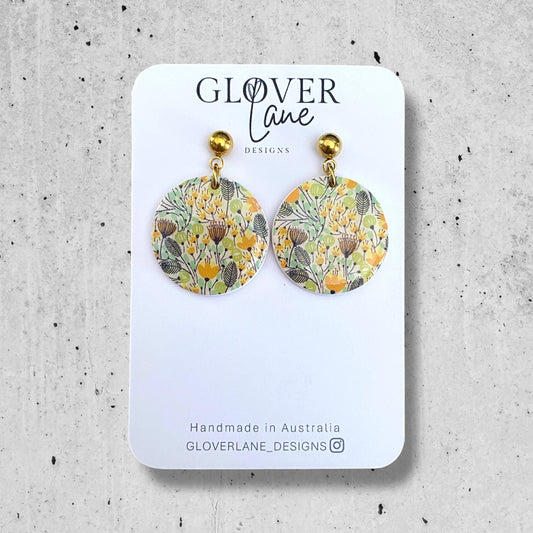 Floral Round Dangles