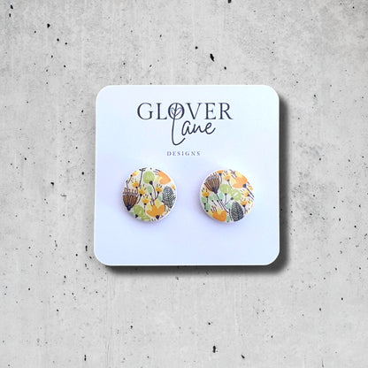 Floral Round Stud