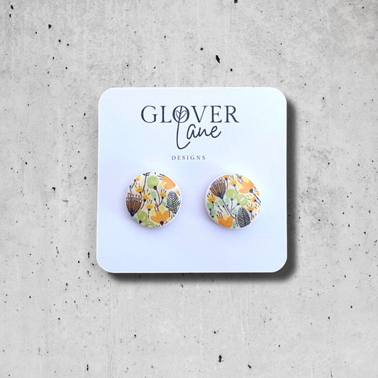 Floral Round Stud