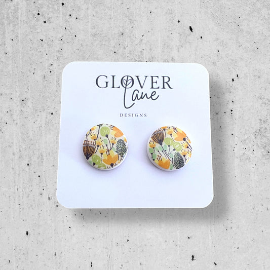 Floral Round Stud