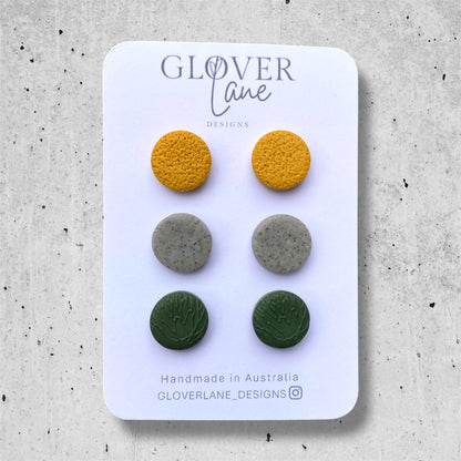 Embossed Mustard Stud Pack