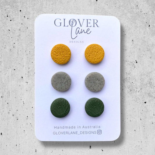 Embossed Mustard Stud Pack
