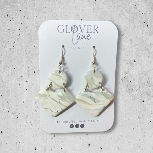 Rosie Marble Dangle - White