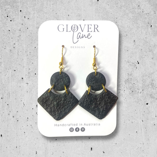 Rosie Embossed Dangle - Black