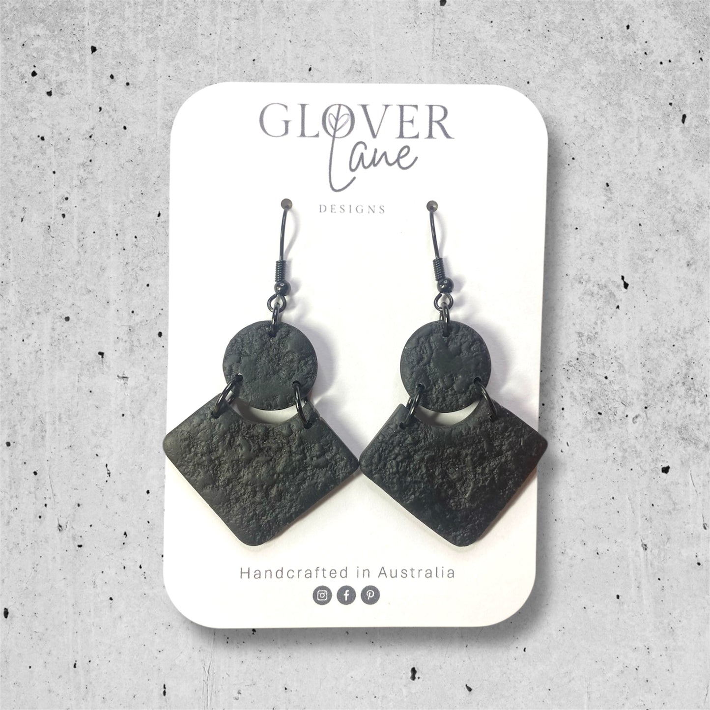 Rosie Embossed Dangle - Black