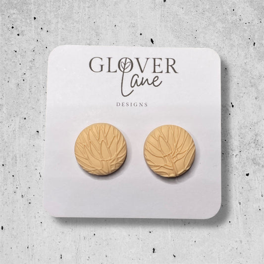 Banksia Embossed Round Stud