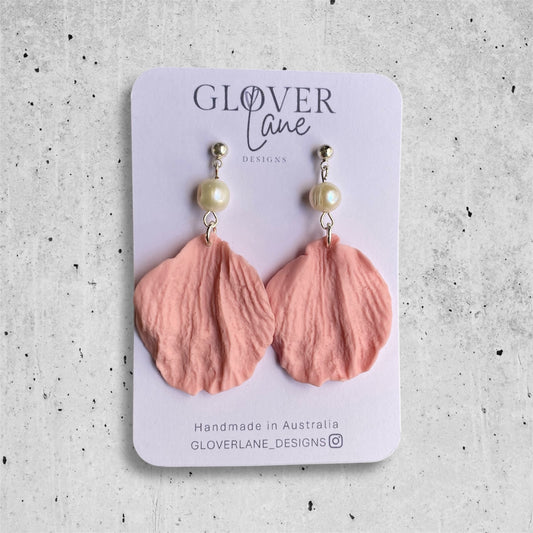 Soft Rose Petal Dangles