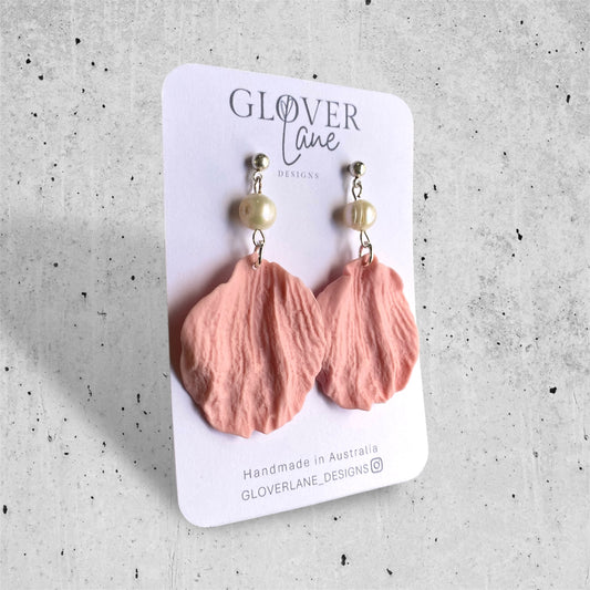 Soft Rose Petal Dangles